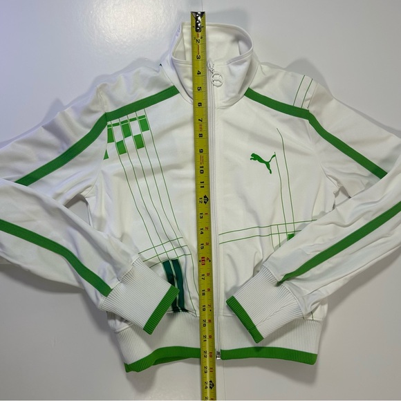 Puma Women’s Track Jacket Small White Green Full Zip Athletic NWT - Picture 5 of 9